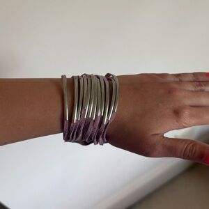 Silver and Purple Women's Bracelet